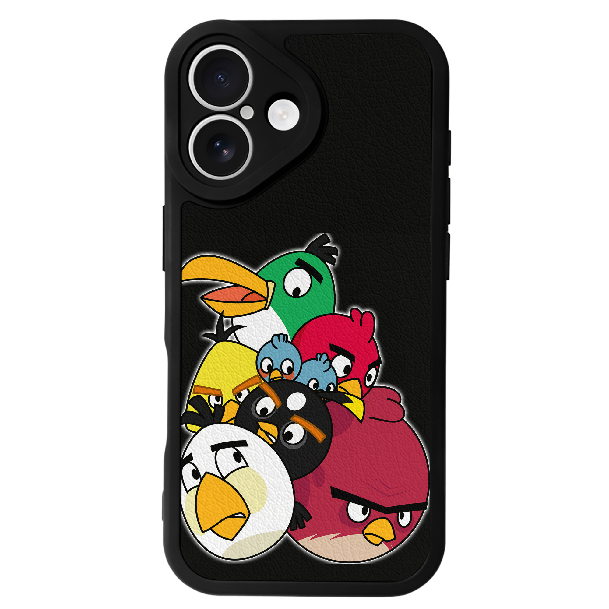 （画像用） Angry Birds アングリーバード 【iPhone 16シリーズ対応】シリコンスマホケース（レザー調） 材質：シリコン